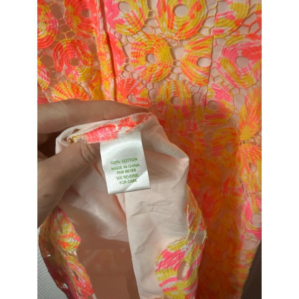 NWT Lilly Pulitzer Shiloh Resort Lace Fluorescent Sleeveless Dress Sz 10 - Picture 7 of 7